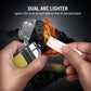 Mini Flashlight Lighter USB Rechargeable Lighter Waterproof and Windproof Lighter Double Arc Electric Lighter Outdoor Lighting